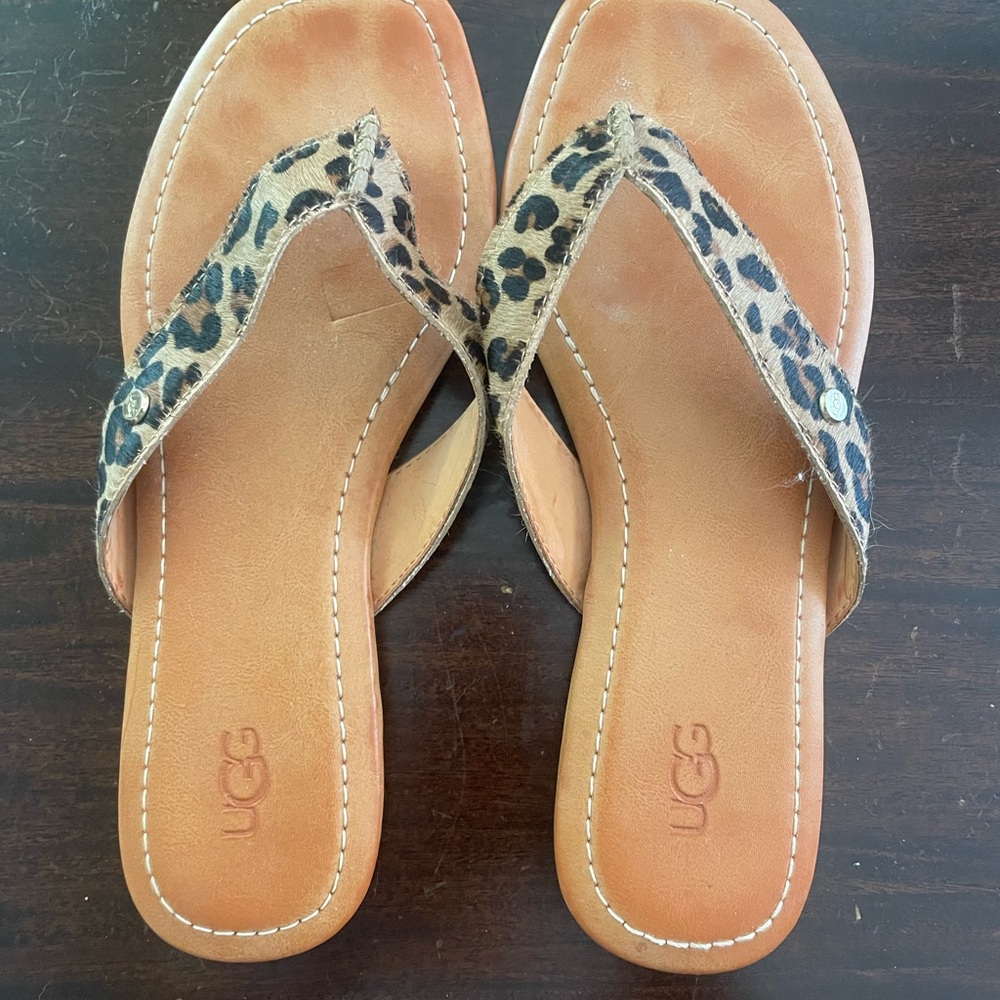 UGG Women's Tan and Leopard Sandals